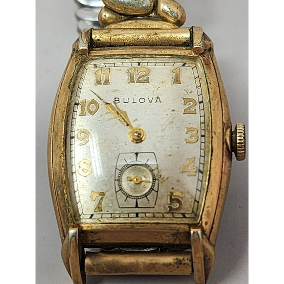 Vintage Bulova Mens Watch With Metal Bretton Expansion Band "Does Not Work"‎ - Picture 2 of 8